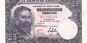 25 Pesetas Banknote