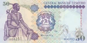 Lesotho P17d (50 maloti 2001) Banknote