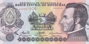 Honduras P91 (5 lempiras 2006) Banknote