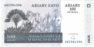 100 Ariary/500 Francs Banknote