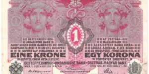 1 Krone/Korona Austro/Hungarian Empire 1916 Banknote