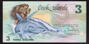 Cook Islands 1987 P-3 3 Dollars Banknote