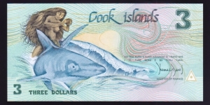 Cook Islands 1992 P-6 3 Dollars Banknote