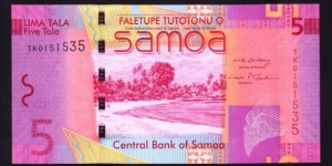 Samoa 2008 P-38 5 Tala Banknote