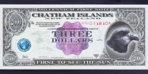 Chatham Islands 1999A (2000) PNL 3 Dollars Banknote
