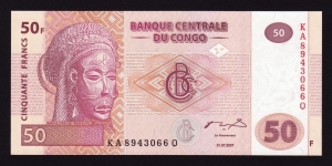 Congo Democratic Republic 2007 P-NEW 50 Francs Banknote