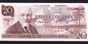 Costa Rica 1983 P-238c 20 Colones Banknote