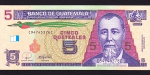 Guatemala 2008 P-NEW 5 Quetzales Banknote