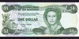 Bahamas 1992 P-43b 1 Dollar Banknote
