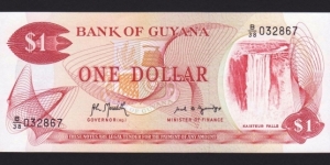 Guyana 1992 P-21g(S8) 1 Dollar Banknote