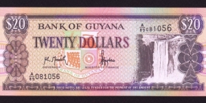Guyana 1996 P-30 20 Dollars Banknote