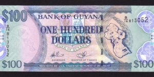 Guyana 2009 P-NEW 100 Dollars Banknote