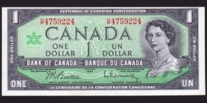 Canada 1967 P-84b 1 Dollar Banknote