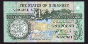 Guernsey 2002 P-52c 1 Pound Banknote