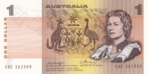 Australia P42b1 (1 dollar 1976) Banknote