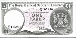 Scotland 1976 1 Pound. Banknote
