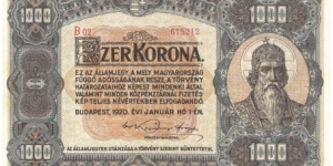 1000 Korona(1920) Banknote
