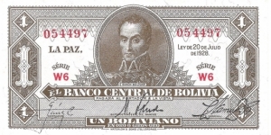 1 Boliviano(1928) Banknote