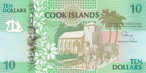 Cook Islands P8a (10 dollars ND 1992) Banknote