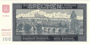 100 Kronen/Korun(Protectorate of Bohemia and Moravia 1940)  Banknote