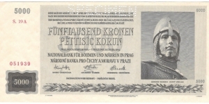 5000 Kronen/Korun(Protectorate of Bohemia and Moravia 1944)  Banknote
