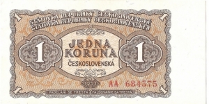 1 Koruna(Czechoslovakia Socialist Republic 1953) Banknote