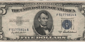 $5 1953A Silver Certificate Banknote