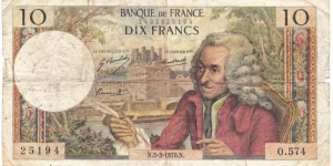 10 Francs(1970) Banknote