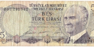 5 Lira(1968) Banknote