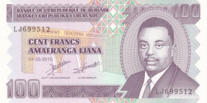Burundi P37a (100 francs 1/5-2010) Banknote