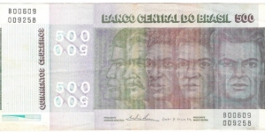 500 Cruzeiros
(commemorative issue 1980) Banknote