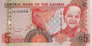 Gambia 5 Dalasis 2006 P25. Banknote