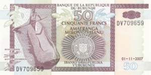 Burundi P36 (50 francs 1/11-2007) Banknote
