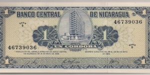Nicaragua 1 Cordoba 1968 P115. Banknote