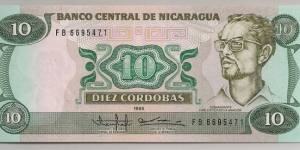 Nicaragua 10 Cordobas 1985 P151. Banknote