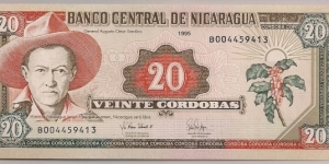 Nicaragua 20 Cordobas 1995 P182. Banknote