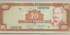 Nicaragua 20 Cordobas 1999 P189. Banknote