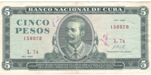 5 Pesos(1968) Banknote