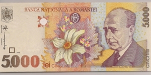 Romania 5000 Lei 1998 P107. Banknote