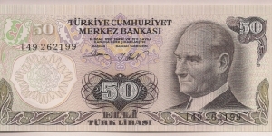 Turkey 50 Lira 1976 P188. Banknote