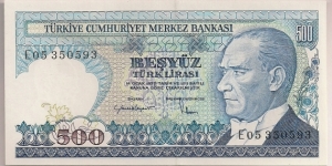 Turkey 500 Lira 1983 P195. Banknote