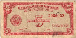 5 Centavos Banknote