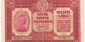 20 Lire(Austrian occupation of Venice 1918) Banknote