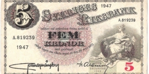 5 Kronor(1947) Banknote