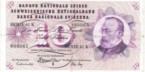 10 Francs(1969) Banknote