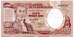 Cien Pesos oro serial # 48094345 Banknote