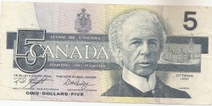 5 Canadian Dollars Banknote