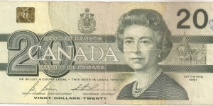 20 Canadian Dollars Banknote
