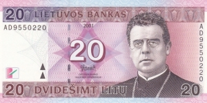 Lithuania P66 (20 litu 2001) Banknote