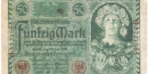 50 Mark(Weimar Republic 1920)  Banknote